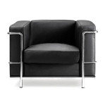 Contemporary Cubed Leather Faced Reception Chair