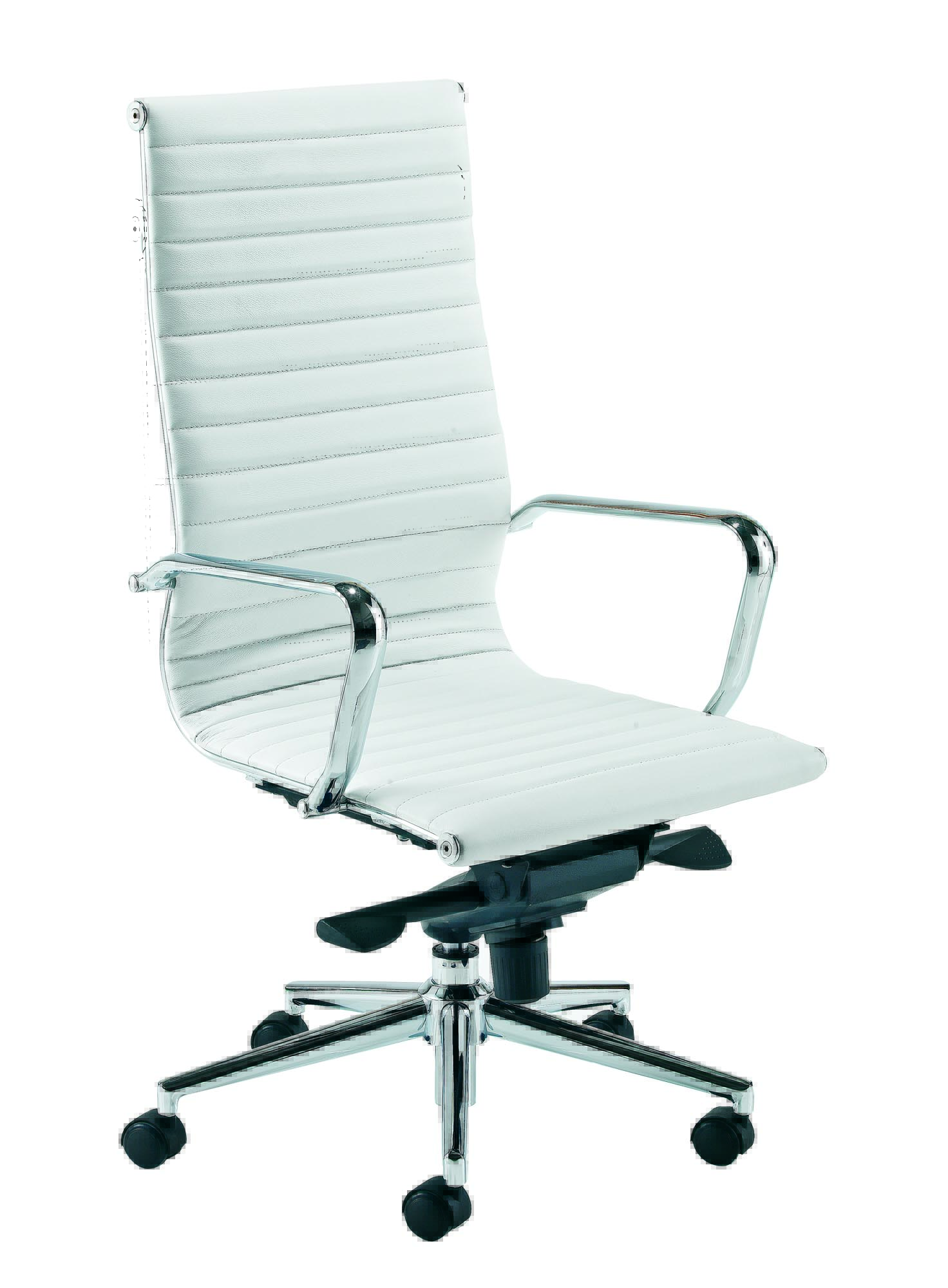 ARIA White Leather High Back Office Armchair